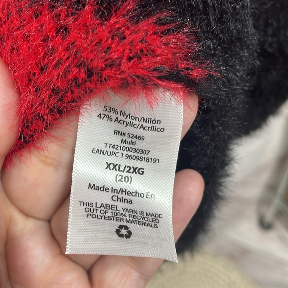 Time & Tru fuzzy plaid buffalo print size XXL 20 sweater - Picture 6 of 7